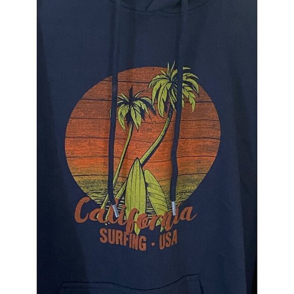 NWT Avalon Apparel Men's Blue graphic Hooded Sweatter - Large - Picture 2 of 13